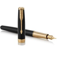 派克(PARKER)2015卓尔纯黑丽雅金夹钢笔 墨水笔