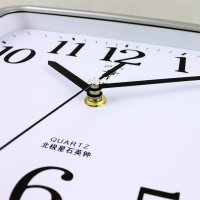 北极星(POLARIS)客厅简约时钟简约长方静音时尚卧室挂钟挂表创意石英钟大气田园钟表