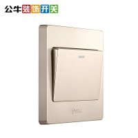 公牛(BULL)单开单控一开单控开关单联开关插座面板电灯开关面板金色G07K111Y(U6)