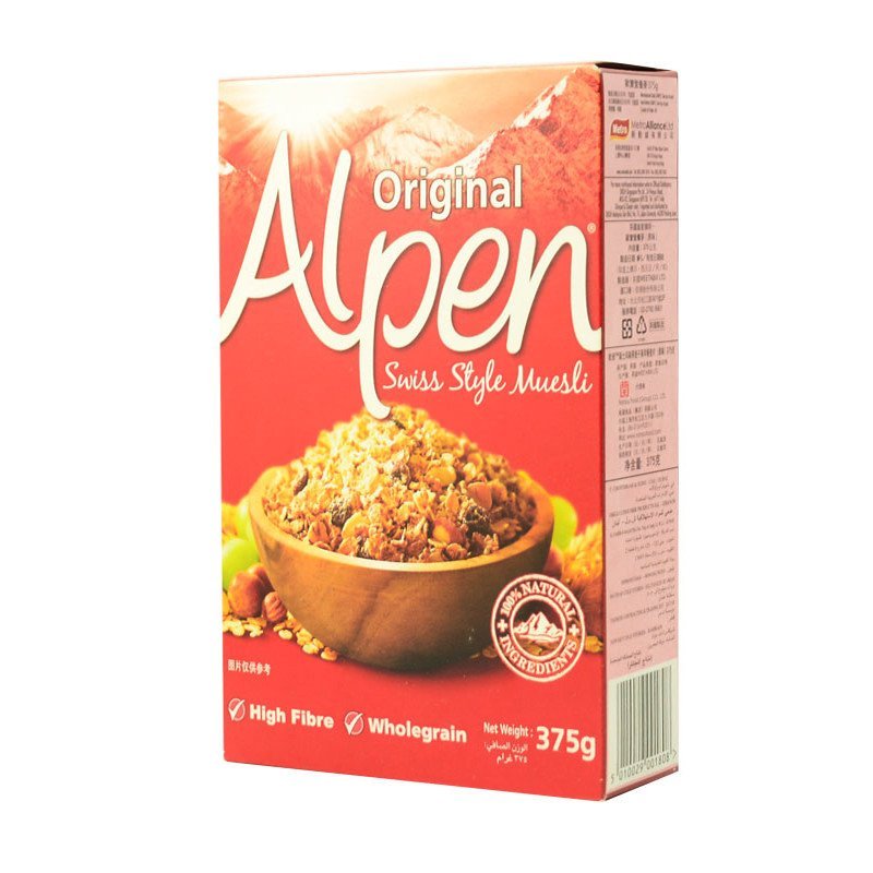 英国进口 欧倍(Alpen)瑞士风味燕麦干果早餐麦片(原味)375g