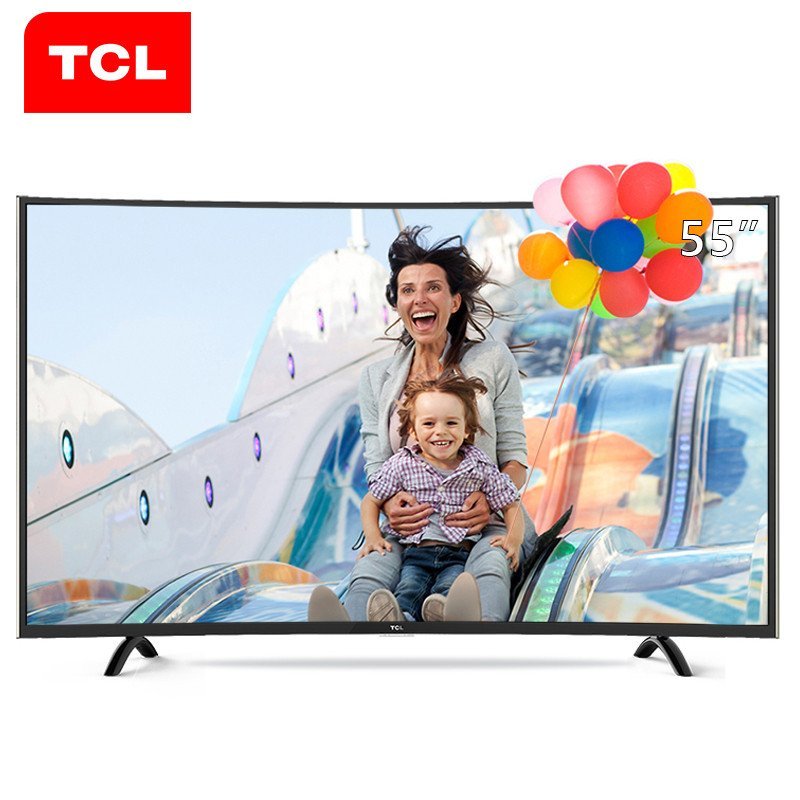 TCL L55P1-CUD 55英寸 真4K曲面十四核安卓智能HDR液晶电视机(黑色)