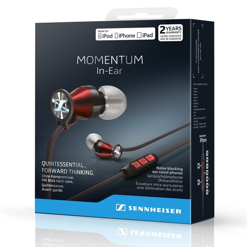 森海塞尔(Sennheiser)Momentum in-Ear I 馒头入耳式耳机 手机耳机 Black 苹果版 黑色高清大图