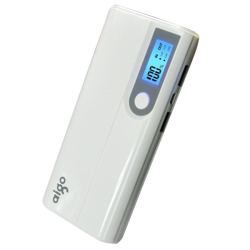 爱国者(aigo) L131 双USB输出 13000毫安 数字显示 强光照明 通用移动电源/充电宝 白色