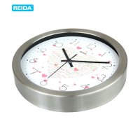 REIDA/瑞达 时尚创意钟表 可爱浪漫卧室客厅挂钟10寸静音挂钟