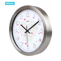 REIDA/瑞达 时尚创意钟表 可爱浪漫卧室客厅挂钟10寸静音挂钟