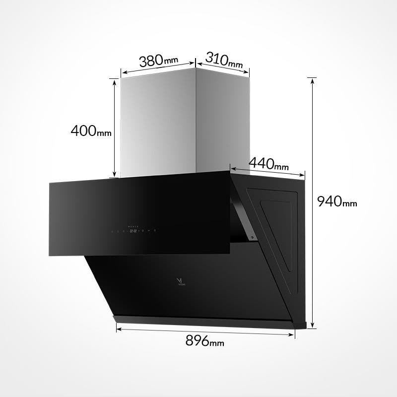 viomi/云米 烟灶套餐 20立方大吸力侧吸式油烟机+4.2KW大火力台嵌式燃气灶 天然气图片