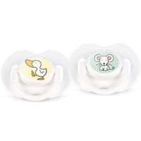 新安怡(3个月+)设计式白安抚奶嘴 (2个装)