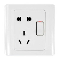 西蒙55系列两极加两极带接地插座加开关N51086B(10只装)