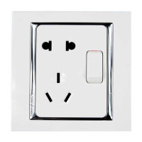 西蒙58系列两极加两极带接地插座加开关S51086B(10只装)