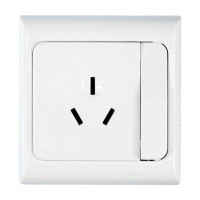 西蒙61系列16A两极带接地插座加开关J60443(10只装)