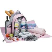 悠度芳菲双肩四人份野餐包23升YD420103(粉)