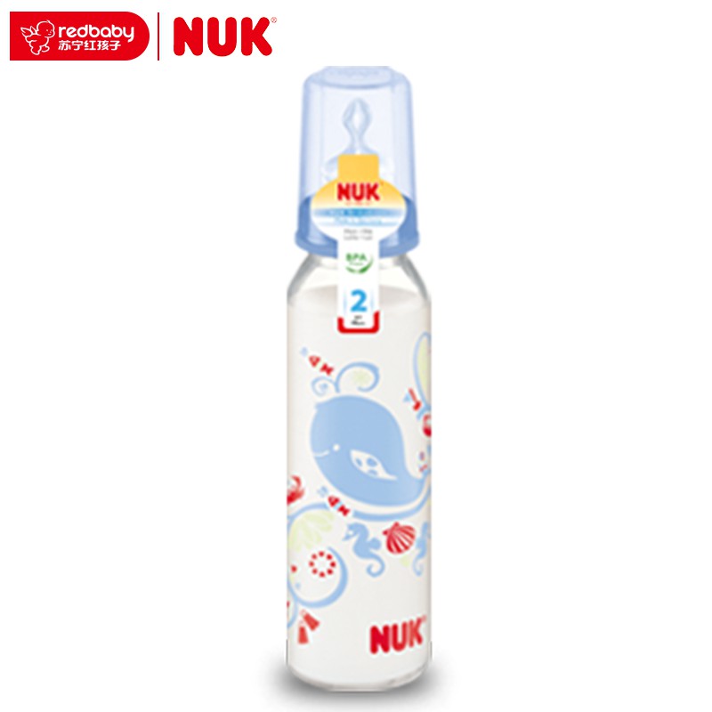 NUK耐高温玻璃奶瓶230ml (颜色随机发货)