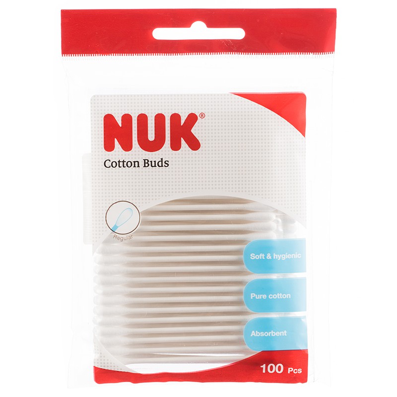 NUK婴儿专用清洁棉棒100支袋装高清大图