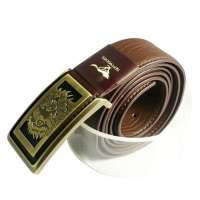 七匹狼男士平滑扣皮带793014100