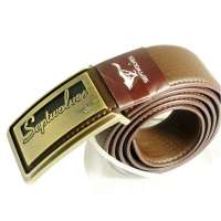 七匹狼男士平滑扣皮带793014400