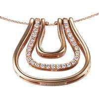 蓝色多瑙河18K玫瑰金钻石吊坠-轮回