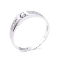 戴梦得爱意_18K白金钻石男戒20号