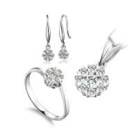 蓝色多瑙河18K白金钻石套装12号-雪绒花之恋