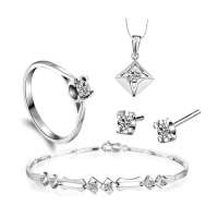 蓝色多瑙河18K白金钻石套装13号-恒久之恋