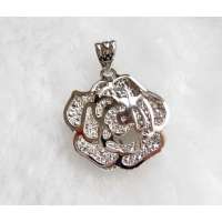 Welina华丽玫瑰_925银吊坠