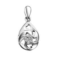 爱迪尔凝爱玫瑰_18K金钻石吊坠