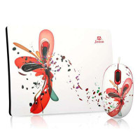 吉星水彩极炫光电鼠标&鼠标垫JET-DMS046-C(白色)