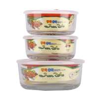 骏鑫韩彩钢化玻璃碗三件套