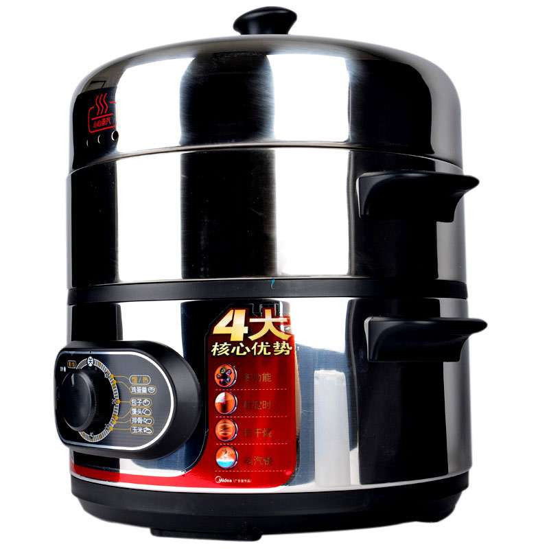 美的(Midea)SYH28-21优质不锈钢多功能电蒸锅2层/双层 金属色