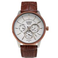 卡西欧(CASIO)手表男士石英商务男表防水皮带男式腕表 BEM-302L-7A