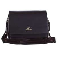 普瑞达男士棕色单肩斜挎公文包6684