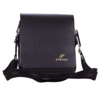 普瑞达男士棕色单肩斜挎公文包6683