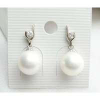 welina爱珍藏_925纯银贝壳珠耳环