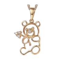 家福珠宝小熊之爱_18k金钻石吊坠