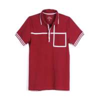 OLOMO欧莱诺商务领航 撞色拼织带polo恤110311182448(酒红)