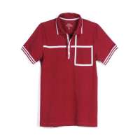 OLOMO欧莱诺商务领航 撞色拼织带polo恤110311182450(酒红)