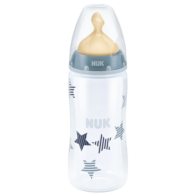 NUK300ml宽口PP彩色奶瓶(带初生型乳胶中圆孔奶嘴)