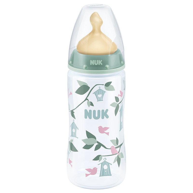 NUK300ml宽口PP彩色奶瓶(带初生型乳胶中圆孔奶嘴)