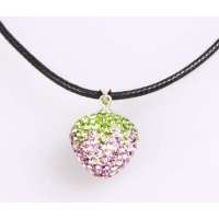 Kaila925纯银水晶爱情小草莓项链