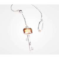 Kaila镀925银镶钻幸福蜜匙项链-香槟色