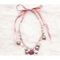 Kaila韩版可爱纽约天使之城项链-粉色