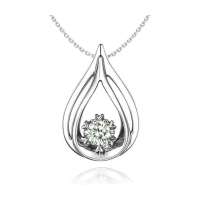 卓思华18K金钻石吊坠-滴水芙蓉