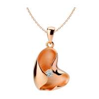 卓思华18K玫瑰金钻石吊坠-媚容