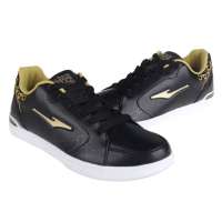 鸿星尔克男滑板鞋11123069-29(黑/亮金39)