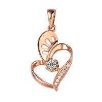 家福珠宝心心相印_18K金钻石吊坠