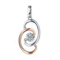 家福珠宝月半弯_18K金钻石吊坠