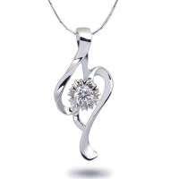 欧宝丽我心飞翔_18K白金钻石吊坠