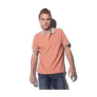 佐丹奴男装彩棉细横间平纹POLO010100080013204(气氛橙色/加大码)