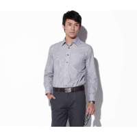 佐丹奴男装浅纹质感优棉衬衫010405530011603(纱灰粗竖纹/大码)