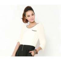 Karo Rinlan织带链条雪纺衬衫101122C02502041(米白)