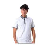 POLO VILLAE男士白色灰色翻领短T恤PFCAGAACH618(52)